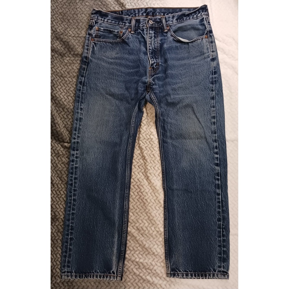 Levis Strauss‎ 505 Jeans Mens 34x29 Straight Cut Blue Denim